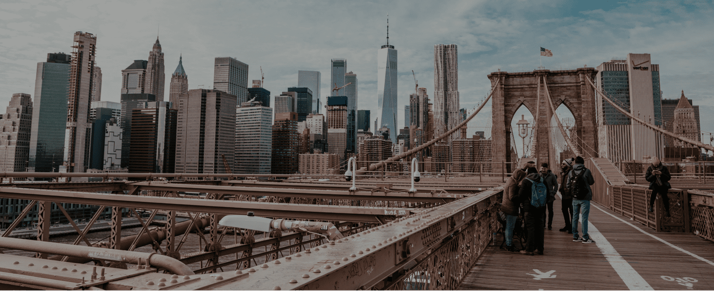 Photo of the Brooklyn Bridge in New York City.